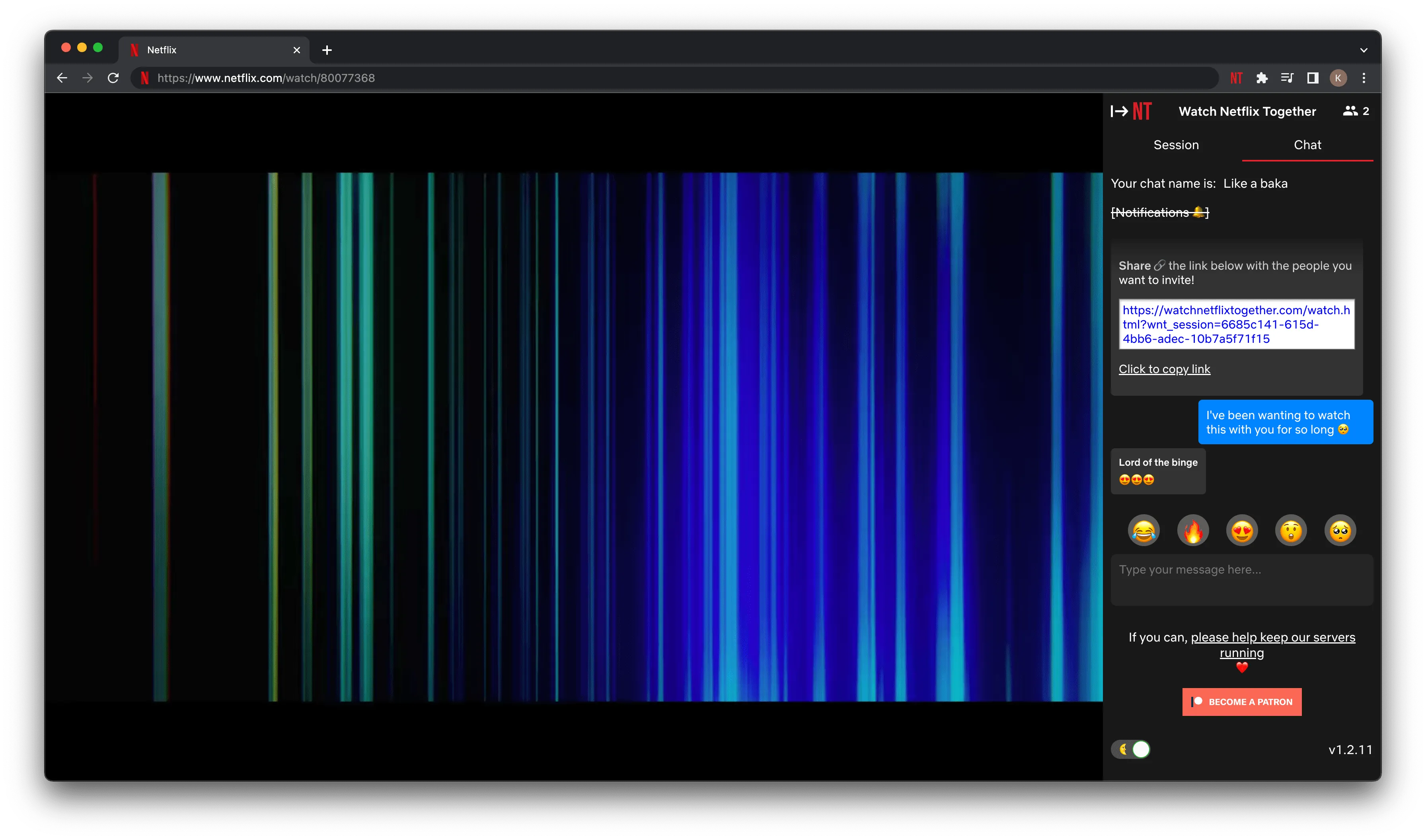 Sidebar view with chat on